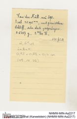 Etiketten zu Granat (Kaneelstein) (NHMW-MIN-Aa2217)